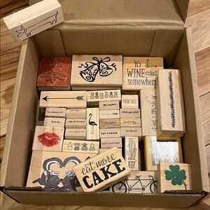 Wooden Stamp Set with Various Designs